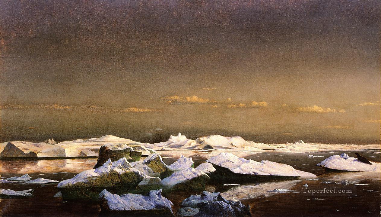 Floe Ice boat seascape William Bradford Oil Paintings